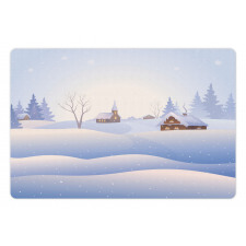 Village Landscape View Pet Mat