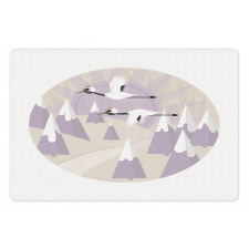 Red Crowned Cranes Flying Pet Mat