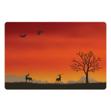 Tree and Animals Landscape Pet Mat