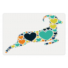 Animal Heart Silhouette Pet Mat