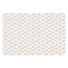 Detailed Sketch Animal Art Pet Mat