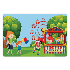 Cheerful Children at Fun Fair Pet Mat