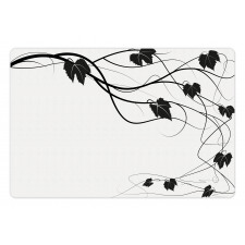 Monotone Abstract Leaves Art Pet Mat