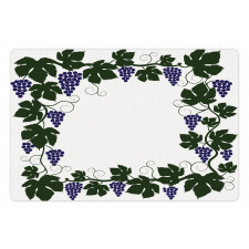 Grape Leaves Frame Graphic Pet Mat