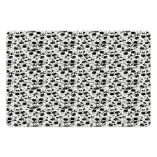 Monotone Intertwined Rosebuds Pet Mat