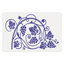 Monotone Grapes Leaves Art Pet Mat