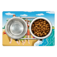 Happy Family on the Beach Pet Mat