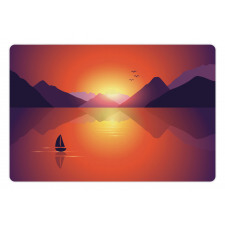 Lonely Sailboat at Sunset Pet Mat