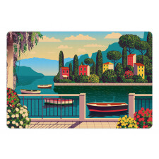 Mediterranean Romantic Scene Pet Mat