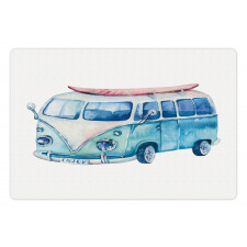 Watercolor Happy Surf Van Pet Mat