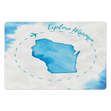 Explore Wisconsin Map Design Pet Mat