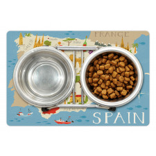 Spain Mapping Calligraphy Pet Mat