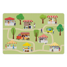 Street Food Festival Fun Pet Mat