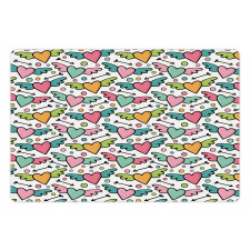 Hearts with Wings and Dots Pet Mat