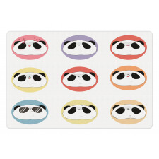 Round with Animal Faces Fun Pet Mat