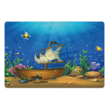 Undersea World Ship Wreck Pet Mat