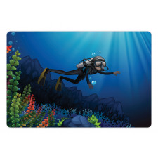 Scuba Diver Exploring Art Pet Mat