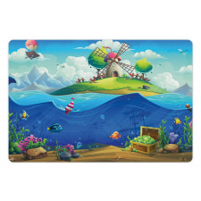 Undersea and an Island Pet Mat