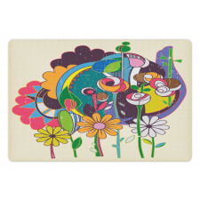 Grunge Style Flowers Artwork Pet Mat