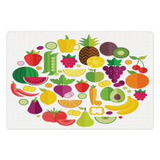 Fruits and Veggies Design Pet Mat