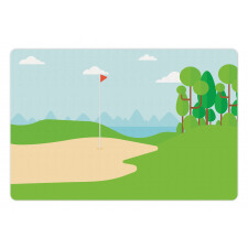 Field Trees Flag Pet Mat