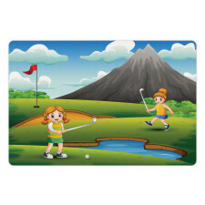 Golfer Children Pet Mat