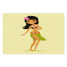 Hawaiian Dancer Girl Cartoon Pet Mat