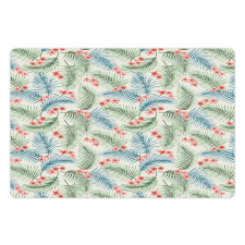 Vintage Plumerias on Leaves Pet Mat