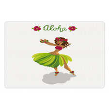 Hula Dancer Girl Aloha Wording Pet Mat