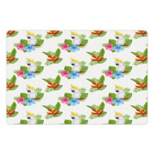 Cockatoo and Tropical Petals Pet Mat