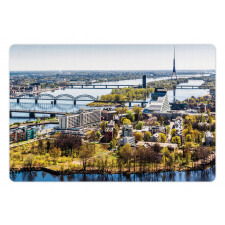 View of Old Riga City Pet Mat