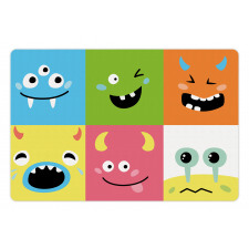 Colorful Blocks Emoticon Pet Mat