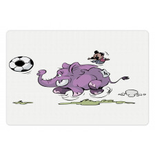 Elephant Playing Soccer Pet Mat