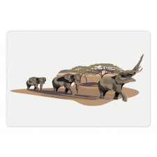 Elephants on Savannah Pet Mat