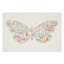 Butterfly with Notes Pet Mat