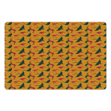 Folk Ornate Birds Pet Mat