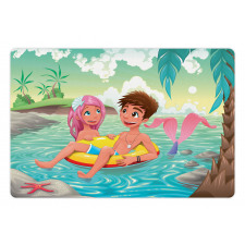 Cartoon Tropical Love Pet Mat