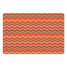 Retro Warm Tone Wavy Lines Pet Mat