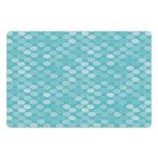 Scribbled Monotone Circles Pet Mat