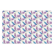 Violet Tone Flowers Pattern Pet Mat