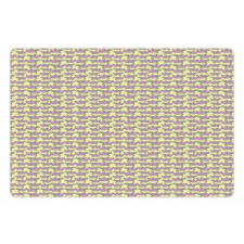 Pastel Roses Leaves Pet Mat