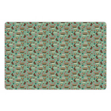 Chocolate Bunny Eggs Tulips Pet Mat