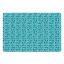 Vintage Outline Bicycle Spots Pet Mat