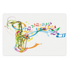 Saxophone Wavy Notes Pet Mat