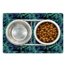 Leaves Dark Background Pet Mat