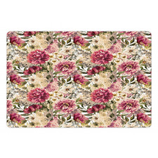 Motley Spring Flowers Leaves Pet Mat