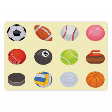 Different Sports Balls Layout Pet Mat