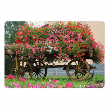 Flowers in Wooden Wagon Pet Mat