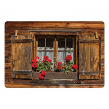 Wooden Hut with Window Pet Mat