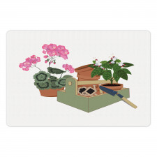 Flowers and Garden Tools Pet Mat